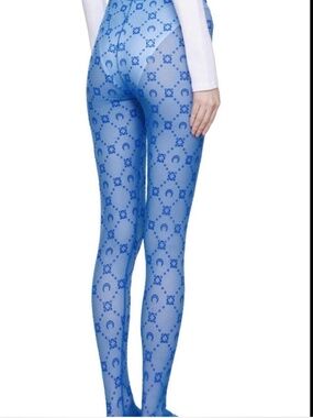 Marine Serre blue monogram leggings